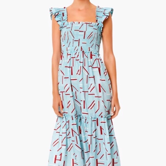 NWT Tuckernuck Rory Flutter Sleeve Dress in Blue, Size Small - Picture 3 of 7